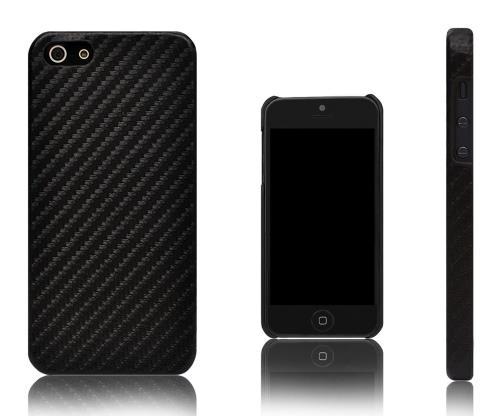 Xcessor Fibre de Carbone Dur Dos Étui Coque Pour Apple iPhone SE / 5 / 5S. Plastique. Noir