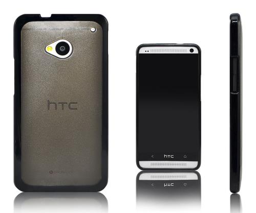 Xcessor Impact Caoutchoutée TPU Gel Dur Dos Étui Coque Pour HTC One. Noir / Gris / Transparente