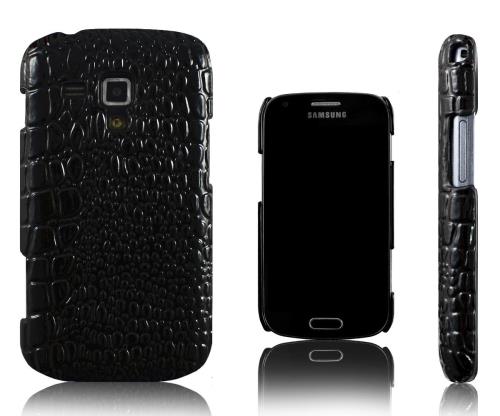 Xcessor Effet Peau Crocodile Étui Coque Pour Samsung Galaxy S Duos s7562 / s7560. Noir