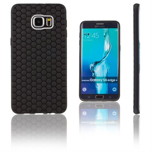 Xcessor Texture Hexagonale Étui Coque Flexible En Gel TPU Pour Samsung Galaxy S6 edge+ SM-G928A. Noir
