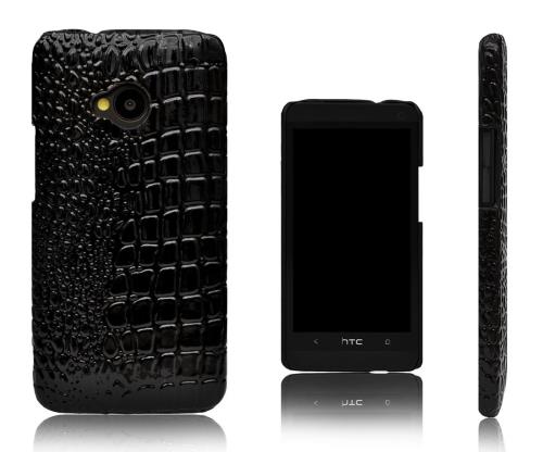 Xcessor Effet Peau Crocodile Étui Coque Pour HTC One. Noir