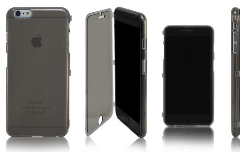 Xcessor Clapet Ouvert Étui Coque en Gel TPU Pour Apple iPhone 6 Plus. Gris / Transparent