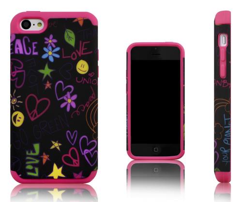 Xcessor Yippy Étui Coque pour Apple iPhone 5C. Multicolore / Rose