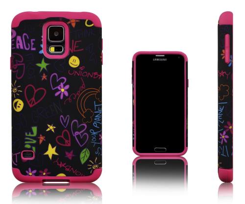 Xcessor Yippy Étui Coque pour Samsung Galaxy S5. Multicolore / Rose