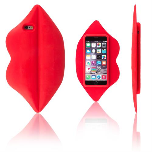 Xcessor Lèvres Étui Coque Souple en Silicone pour Apple iPhone 6 et 6S. Rouge