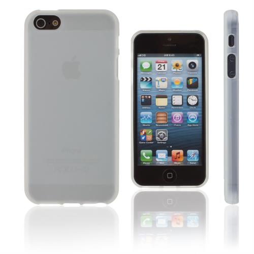 Xcessor TPU Étui Coque Pour Apple iPhone SE 5 5S. Opaco Blanc / Semi-transparent