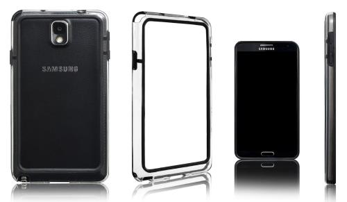 Xcessor Pare-Chocs Classique Étui Coque Pour Samsung Galaxy Note 3. Noir / Transparent