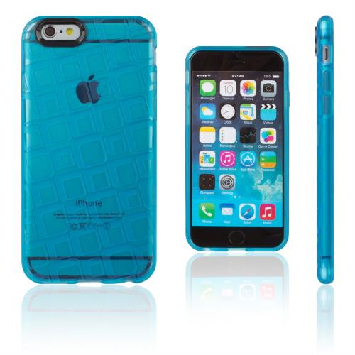 Xcessor Quadrilatère Bulles Glossy Étui Coque Pour Apple iPhone 6 / 6S. Transparent / Bleu