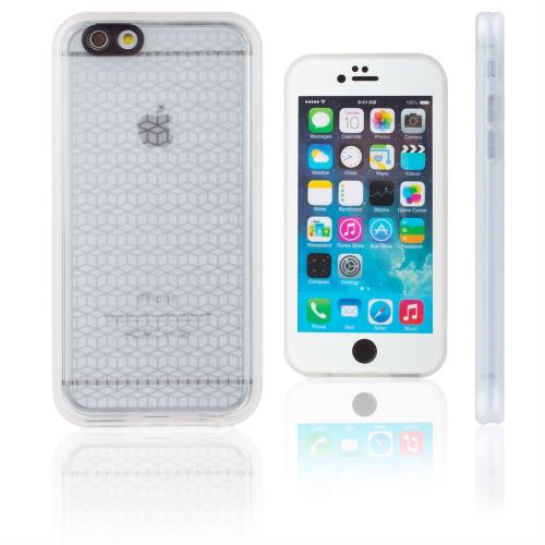 Xcessor Deux parties Clapet Ouvert TPU Gel Étui Coque Pour Apple iPhone 6 et 6S. Transparent / Blanc