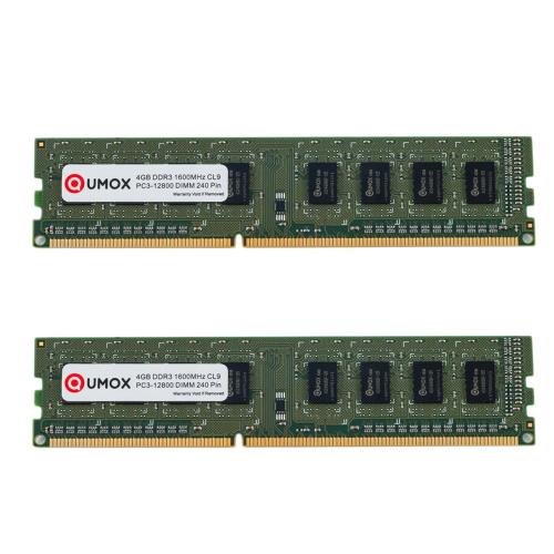 Mémoire 8Go (2x 4Go) DDR3 1600 PC3-12800 PC-12800 1600MHz - 240 broches - QUMOX DIMM mémoire RAM XMP CL9