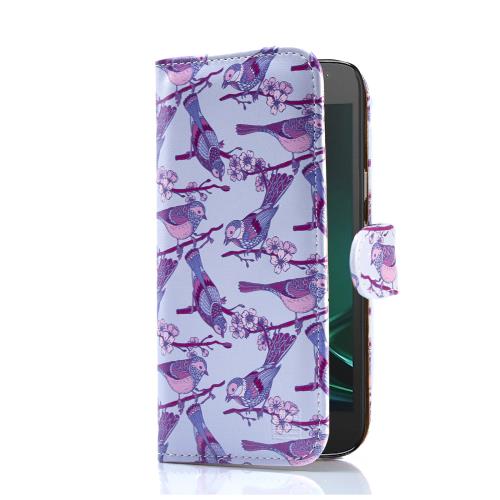 Étui Motorola Moto G4 Play (2016) [Design Floral] par 32nd® - Iris-Oiseaux
