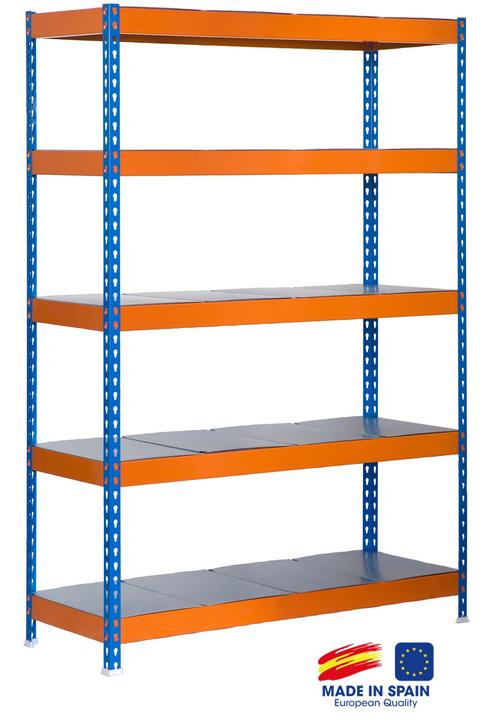 Simon Rack - Etagère de rangement 2000x1200x450mm bleu/orange/galva charge 300 Kg - Bricoforte 1204-5 Metal