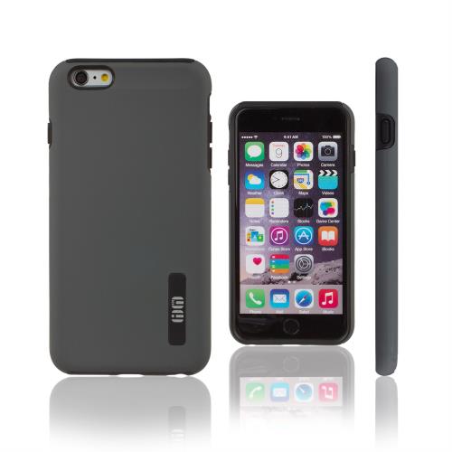 Lilware Lisse Plastique Dur Étui pour Apple iPhone 6 et 6S. Noir / Gris
