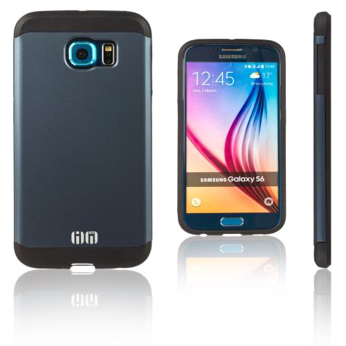 Lilware Angulaire Armure Plastique Dur Étui pour Samsung Galaxy S6 SM-G920. Noir / Doré
