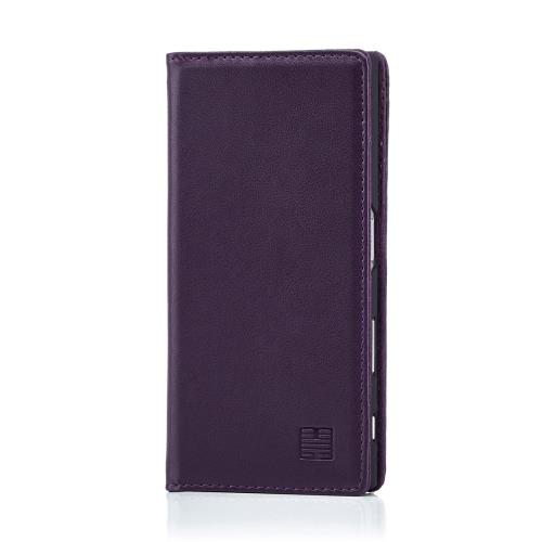 Étui Sony Xperia XZ Premium [Classic Wallet] par 32nd® en Cuir - Aubergine
