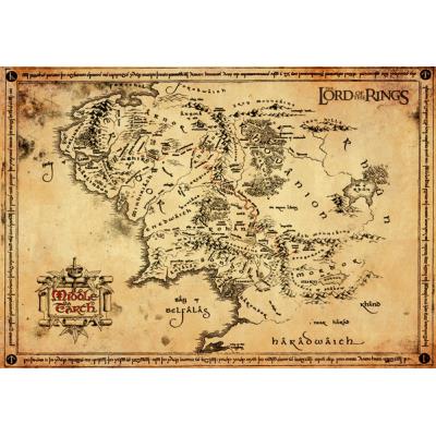 Parchment Poster Lord Of The Rings Map