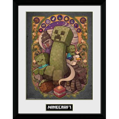 Photographie encadree Minecraft Creeper Nouveau 30 x 40 cm