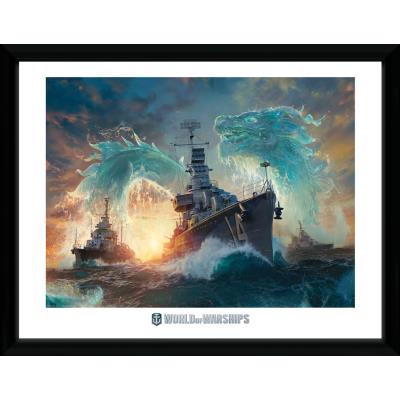 Photographie encadree World Of Warships Dragons 30x40 cm