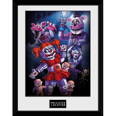 Photographie encadree Five Nights at Freddys Sister Location Group 30 x 40 cm