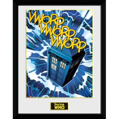 Photographie encadree Doctor Who Tardis Comic 30 x 40 cm