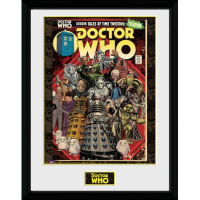 Photographie encadree Doctor Who Villains Comic 30 x 40 cm