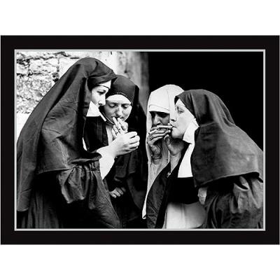 Affiche 30x40 cm Pause cigarette / Smoking Nuns