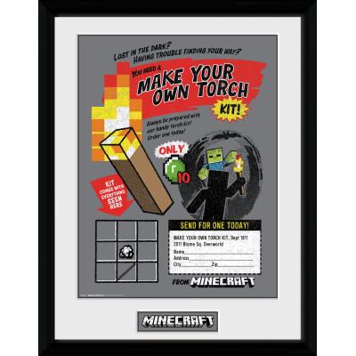 Photographie encadree Minecraft Make Your Own Torch
