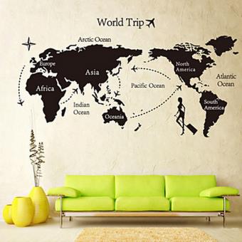 Affiche Murale Carte Du Monde Avec Nom Des Continents