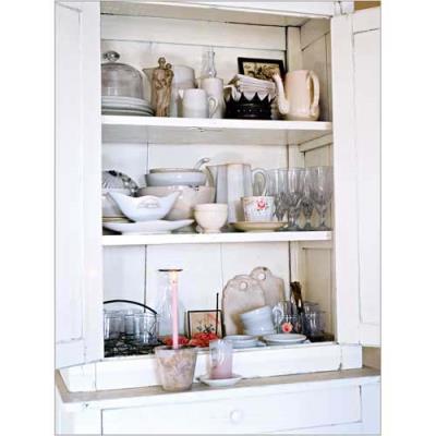 Affiche 30x40 cm Vaisselier et bougie / Dresser and candle / Geschirrschrank und Kerze