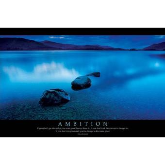 Poster Ambition Coucher De Soleil Sur La Mer Citation De