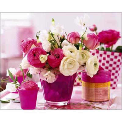 Affiche 24x30 cm Table en rose / Pink table / Rosa Tisch