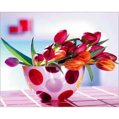 Affiche 24x30 cm Tulipes et pois / Tulips and Dots / Tulpen und Punkte