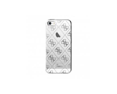 GUESS TPU TRANSPARENT CASE 4G SILVER IPHONE SE