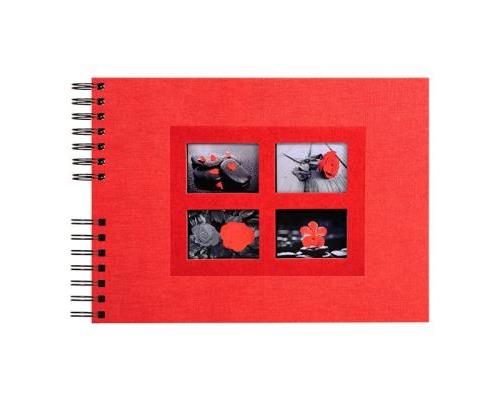 FOTOALBUM MET SPIRAAL PASSION 32X22CM ROOD