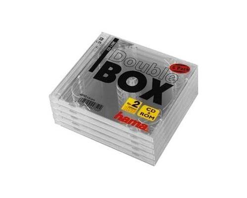 HAMA CD-BOX DUBBEL 5STUKS TRANSPARANT-