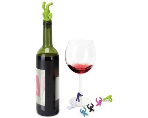 UMBRA DRINKING BUDDY WINE CHARMS + BOTTLE STOPPER