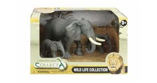 figurine animaux sauvages elephant d'afrique avec 2 bébés