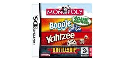 Monopoly, Boggle, Yahtzee, Battleship