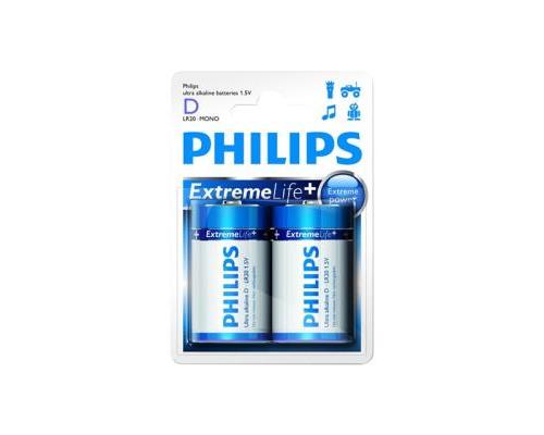 Pack de 2 piles Philips Ultra Alkaline D LR20