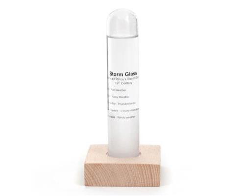 STORM GLASS TUBE W/ BEECHWOOD BASE