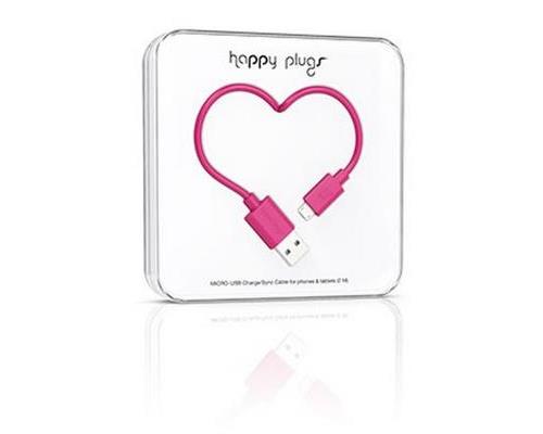 HAPPY PLUGS MICRO USB CABLE CERISE 2M
