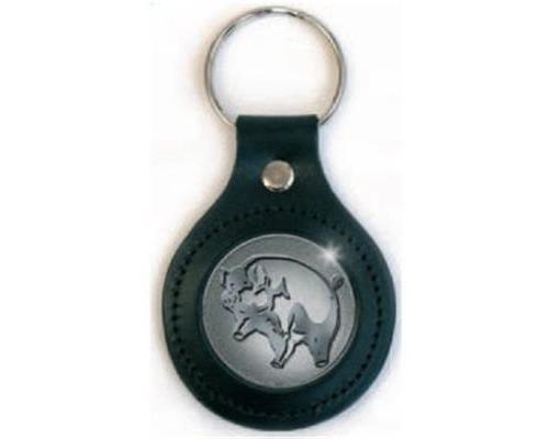 PINK FLOYD KEYCHAIN PIG ICON ON LEATHER