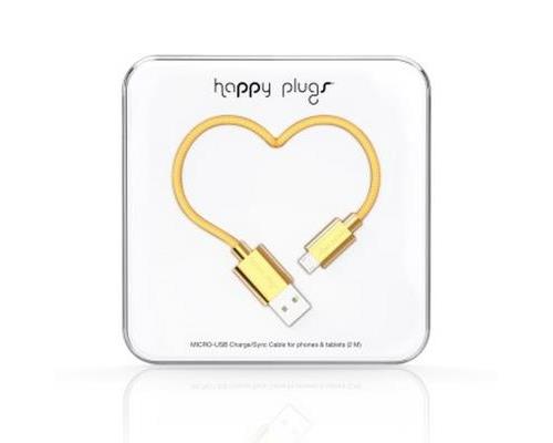HAPPY PLUGS MICRO USB CABLE GOLD 2M