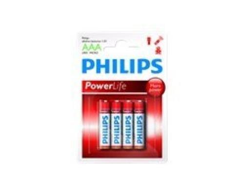 Pack de 4 piles Philips Power Alkaline AAA LR03 - vue 1