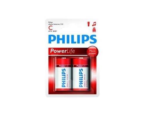 Pack de 2 piles Philips Power Alkaline C LR14