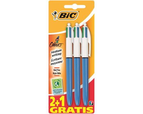 BLISTER OF 2+1 BIC 4-COLORS MEDIUM