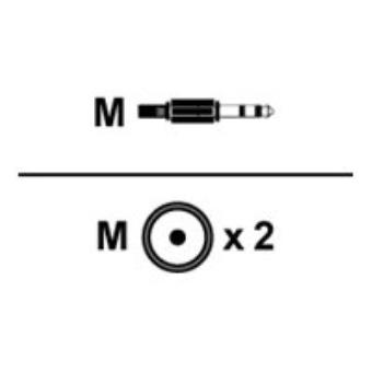 In-Akustik Star 2x Cinch-RCA naar 3.5mm Jack - 0.75M