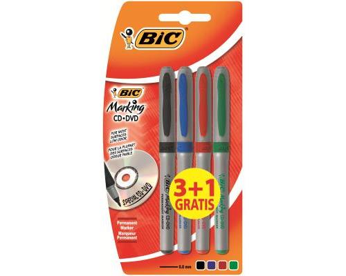 BLISTER OF 3+1 BIC MARKING CD/DVD ASS