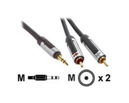 Câble audio RCA / Jack  -  3.5mm St M - 2xRCA Mâle 3.0m - PROA3403