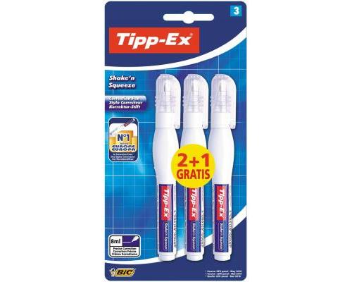 Stylo Correcteur Tipp-Ex Shake N' Squeeze 2+1 Gratuit, Soit 1,96€ L'Unité